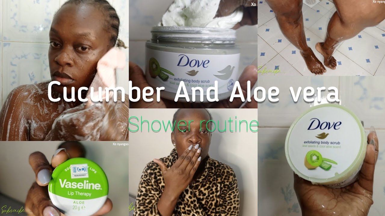 All Green shower routine cucumber 🥒 And Aloe vera scented shower