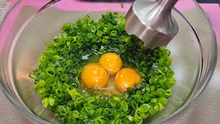 Whisk the green onion with egg and you will be delighted with the result! Taste,Simple and delicious