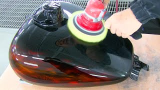 How to paint mirror surface / Painting method Real flame with HarleyDavidson / Custom Paint