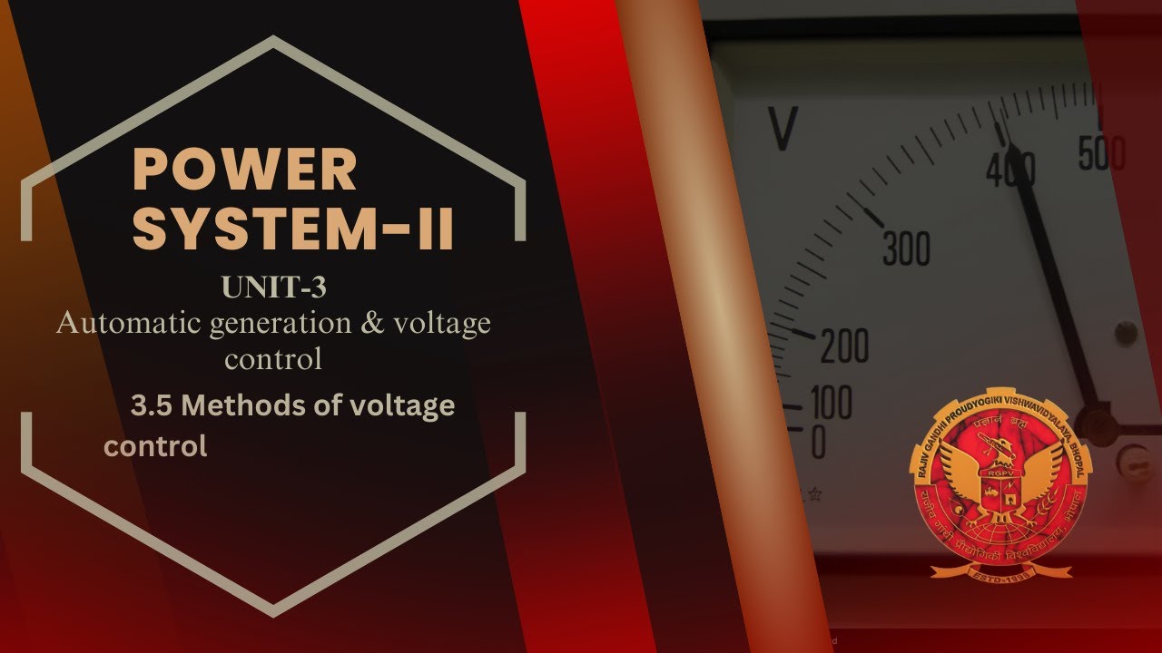 3.5 Methods of Voltage Control | EE602 | - YouTube
