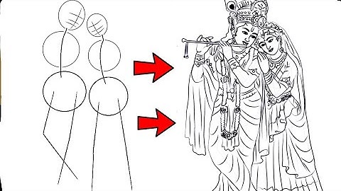 How to draw radha Krishna  step by step||rath yatra special drawing||krishna flute music