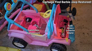 Barbie Jeep Power Wheels Shifter Assembly Replacement & Kzreect Ryobi Battery Adapter Install