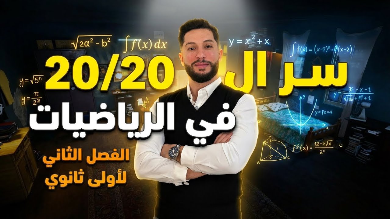 سر ال 20/20 في الرياضيات في الفصل الثاني لأولى ثانوي | الأستاذ كساسي ''يكشف المخطط '❤️📈