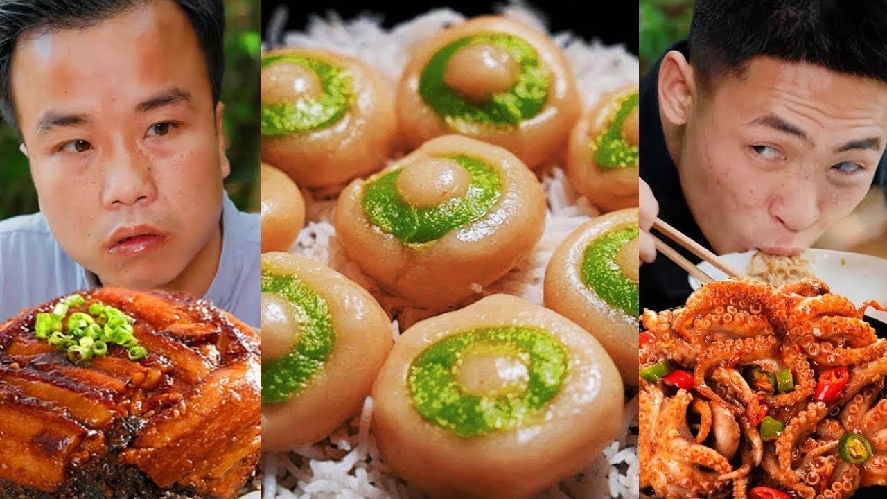 今天全是绿色的！不出所料，白毛又选到了鸡皮燕子#农村美食#吃播#辣椒酱#抖音美食#tiktok#美食盲盒#spicy