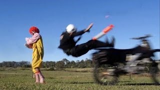 Ronald McDonald's Pizza Delivery Car Chase