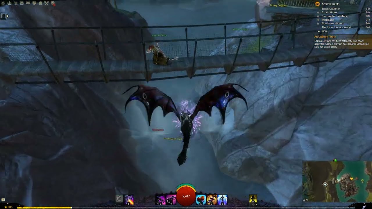 Skyscale Rider - Shiverpeak Mountains - Lornar Pass - False Lake