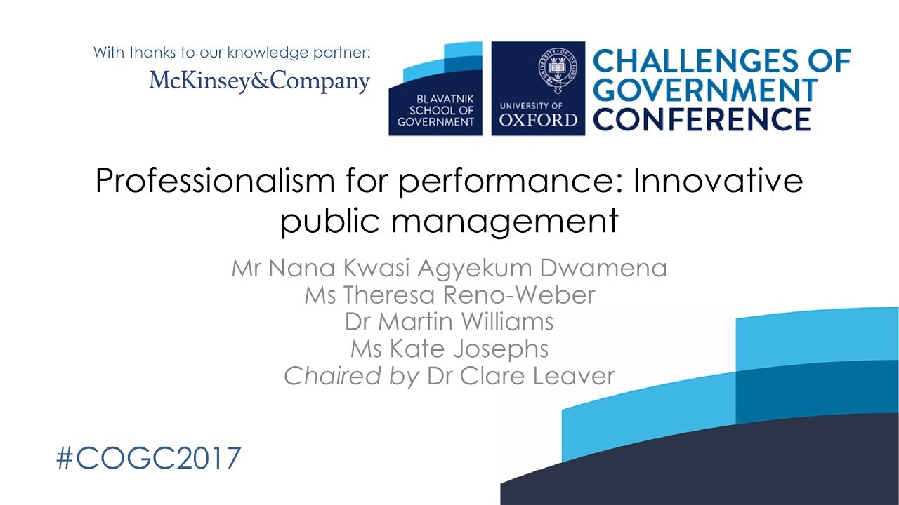 Public sector deep dive: Professionalism for performance: Innovative public management