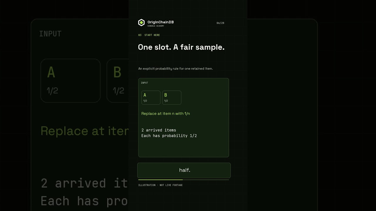 One fair sample slot can follow a growing stream | OriginChainDB 