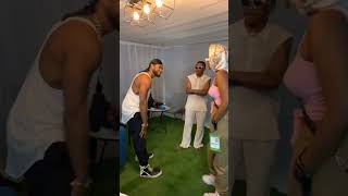 Oxlade linkup with Usher backstage at the urban music festival that took place in Ghana #usher