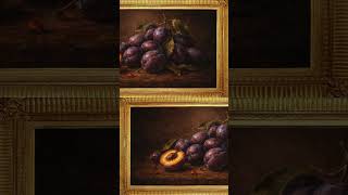 Dark Plum Frame Oil Painting #art #wallpaper #fruitart #wallart #painting #interiordesign #museum