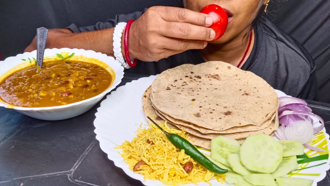 ASMR Roti With Spicy Tadka Chili 🌶️#mukbang #asmr #popular #food