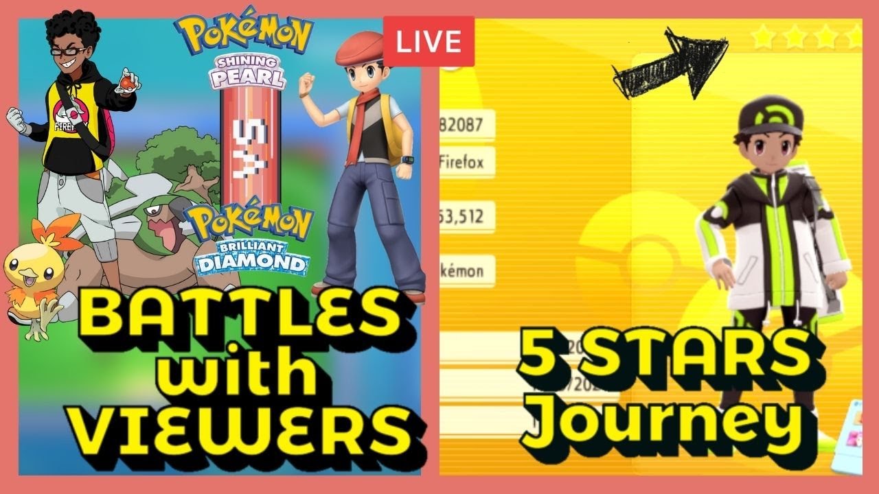 pokemon bdsp live BATTLES WITH VIEWERS & Getting 5 STAR Trainer Card🔴