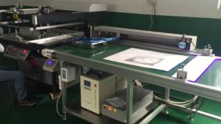 paper screen printing with led uv curing system and automatic unloading arm