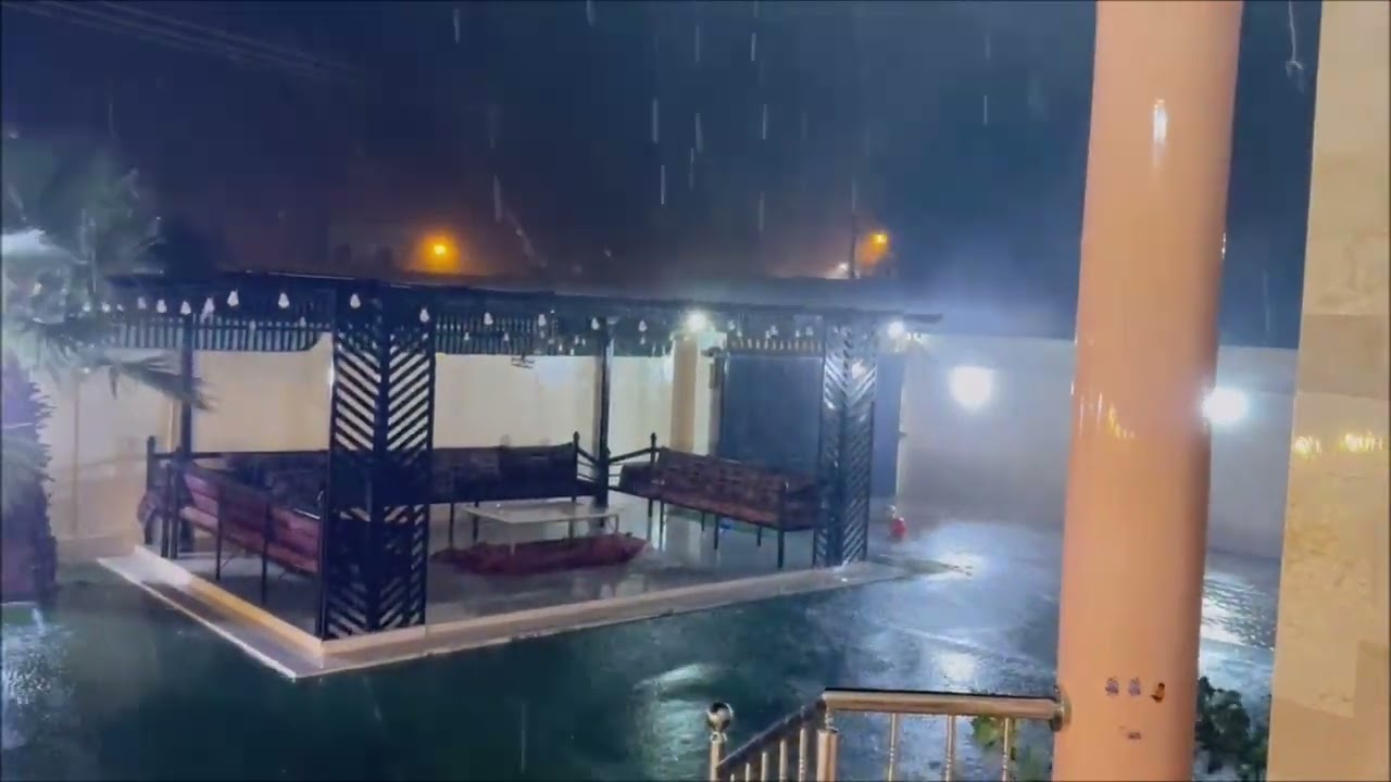 امطار عاصفة صحم (منخفض المطير) 2024/4/16 بو زينب للارشيف