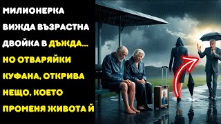 видео: МИЛИОНЕРКА ВИЖДА ВЪЗРАСТНА ДВОЙКА В ДЪЖДА... НО ОТВАРЯйки КУФАНА, ОТКРИВА НЕЩО, КОЕТО ПРОМЕНЯ ЖИВОТА картинка: МИЛИОНЕРКА ВИЖДА ВЪЗРАСТНА ДВОЙКА В ДЪЖДА... НО ОТВАРЯйки КУФАНА, ОТКРИВА НЕЩО, КОЕТО ПРОМЕНЯ ЖИВОТА