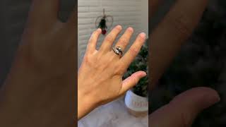 VICTORIAN STYLE 14K GOLD NATURAL DIAMOND AND RUBY DECORATED SNAKE RING