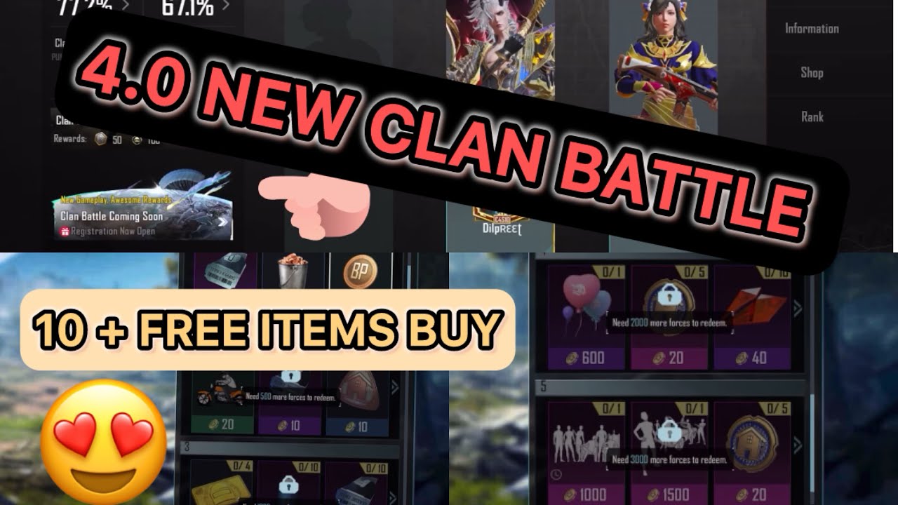 New Clan battle | 4.0 update | new free rewards Pubg mobile 