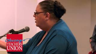 President Karen Lewis Speaks Out Against School Closings at the Board of Education