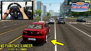 City Car Driving | Mitsubishi Lancer X 2008 - Logitech G920 Steering Wheel Gameplay screenshot 4