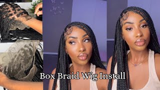 How to Install a HD Lace Front Box Braids WIG| 13x4 36inch | Beginner Friendly