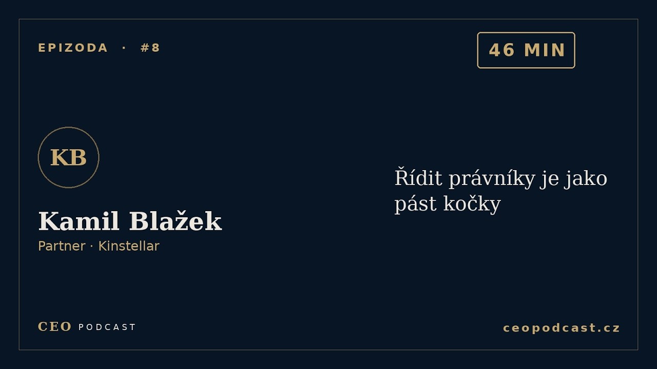 Videozáznam rozhovoru #8 — Kamil Blažek · Partner · Kinstellar