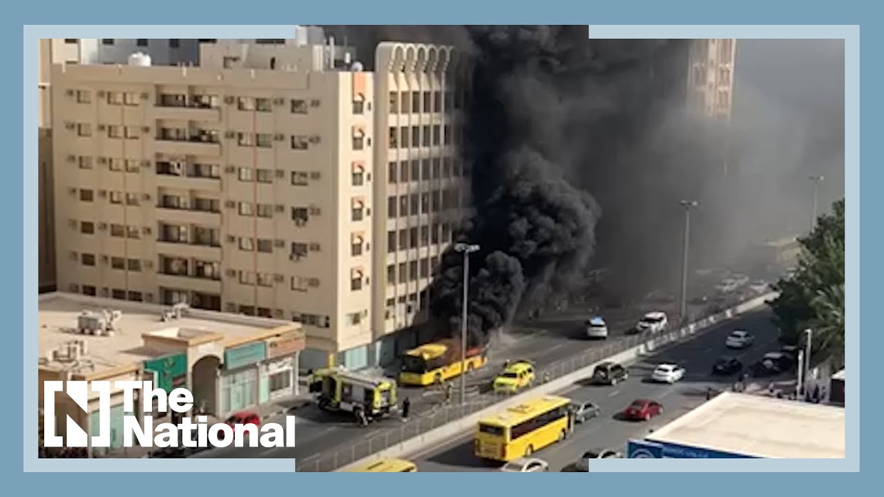 School bus becomes engulfed in flames in Sharjah