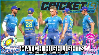 MI vs RR Match Highlights | Vivo IPL - 2021 Game No - 36 | Cricket 19 screenshot 1