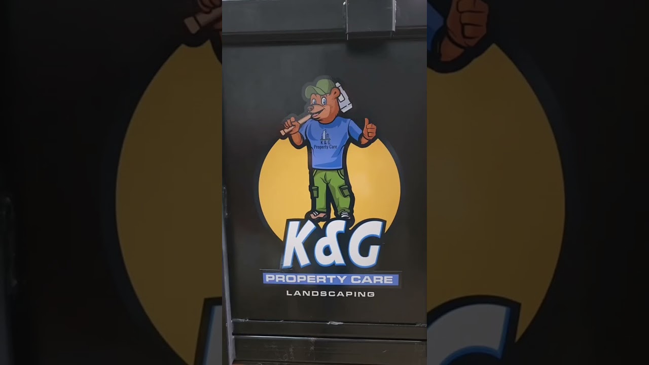Vinyl graphics installation for K&G Property Care and Landscaping 