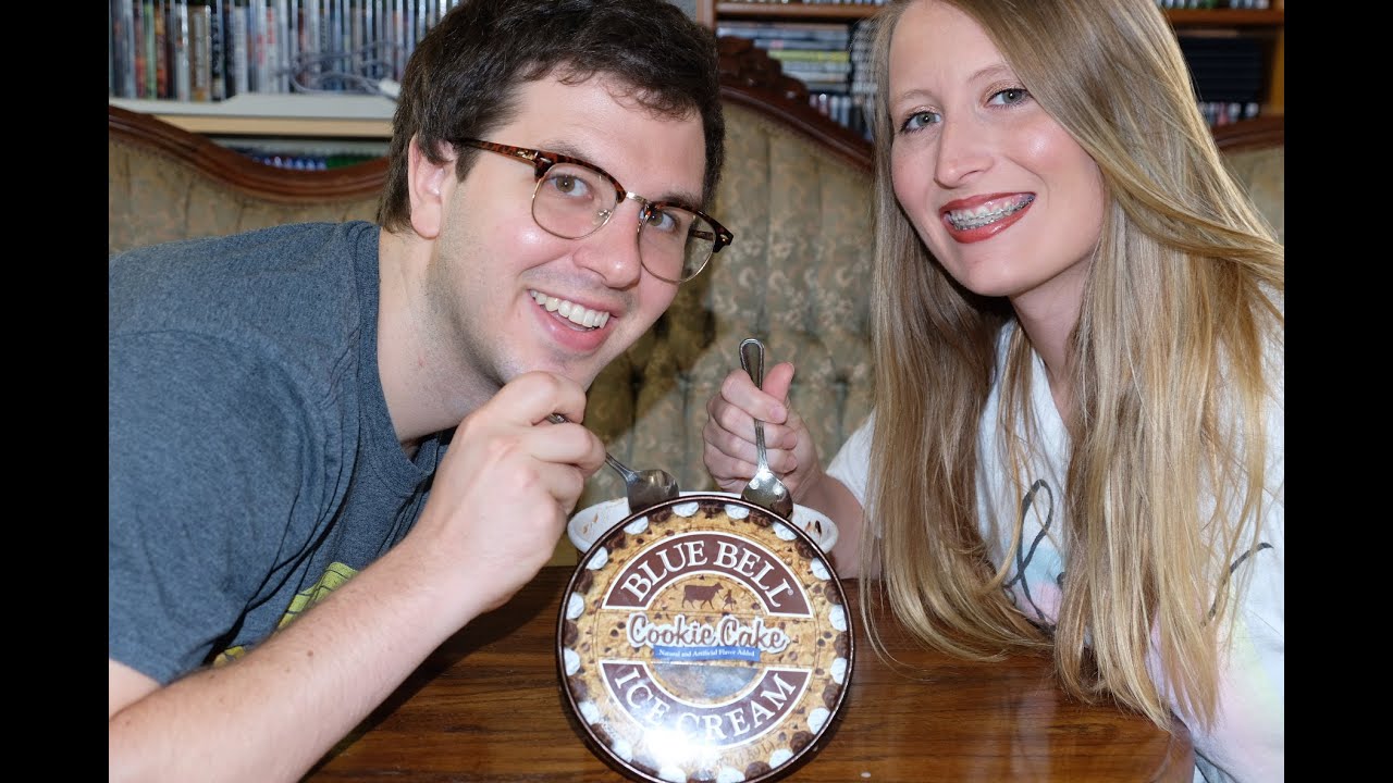 Blue Bell Cookie Cake Ice Cream Review YouTube