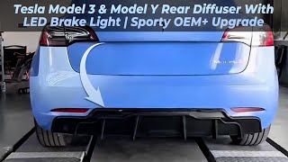 2025 Model Y & 2024 Model 3 Rear Diffuser with LED Brake Light The Ultimate Rear-End Upgrade