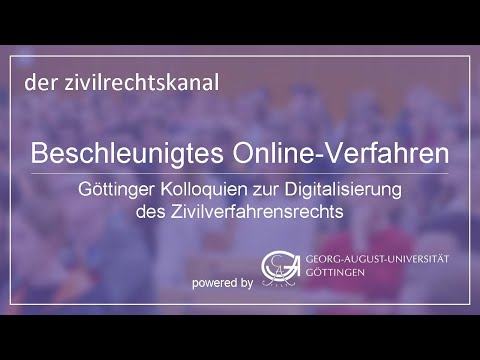 Göttinger Kolloquien zur Digitalisierung des Zivilverfahrensrechts - Beschleunigtes Online-Verfahren