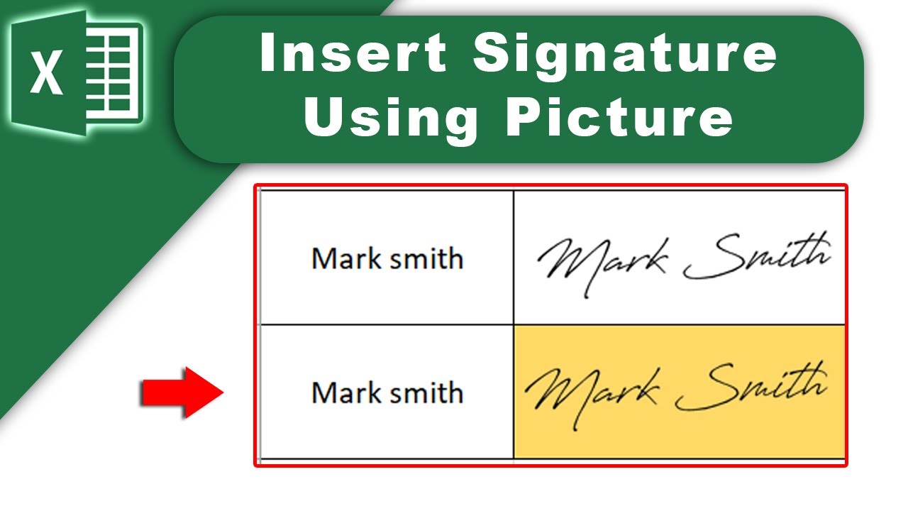 how-to-insert-signature-in-excel-using-picture-youtube