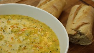 Easy Broccoli Cheddar Soup Recipe| Panera Bread Inspired