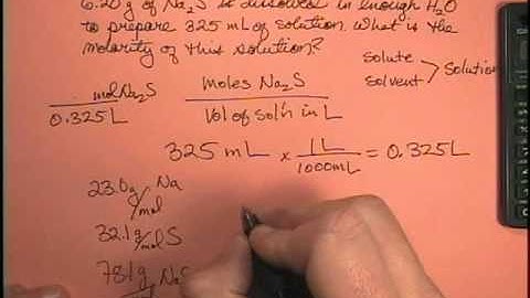 6.20 g of Na2S is dissolved in enough water to prepare 325 mL of solution. What is the molarity of this solution?