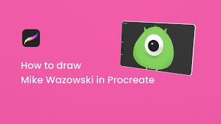 How to draw the Mike Wazowski in Procreate #shorts