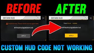 FREE FIRE CUSTOM HUD CODE INVALID PROBLEM 😂 || PROBLEM SOLVED 👍 || NEW OB54 UPDATE 😱
