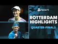 Sinner takes on raonic rublev dimitrov  more  rotterdam 2024 quarterfinals highlights