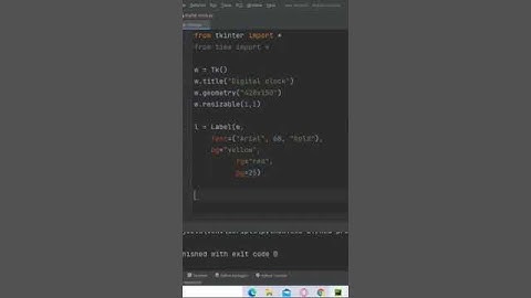 Simple Digital Clock Python Tkinter #shorts #viral #python ⏰