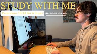 6 Hour Study With Me Pomodoro | (50/10, rain sounds, relaxing zelda music)