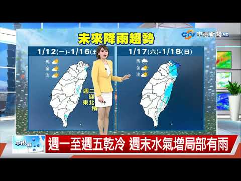 【雅方氣象報報】中南部日夜溫差大 嘉義最低溫8.3度│中視晚間氣象 20260111