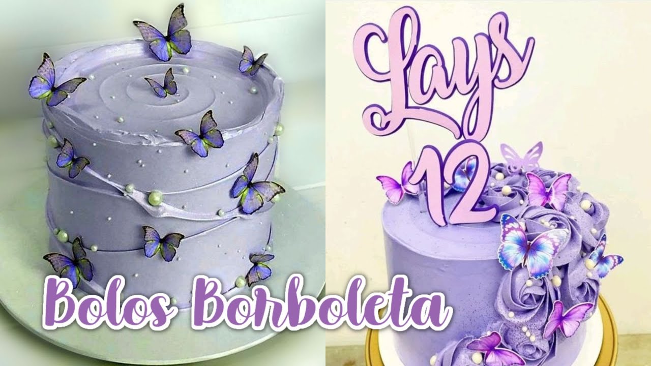 Bolo Rosa Perolado - Wave cake com borboletas - Karine Cakes