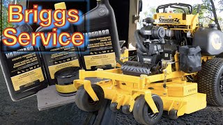 How to change my Wright Stander ZK oil Briggs & Stratton 37HP Vanguard BIG block [Lawn care]