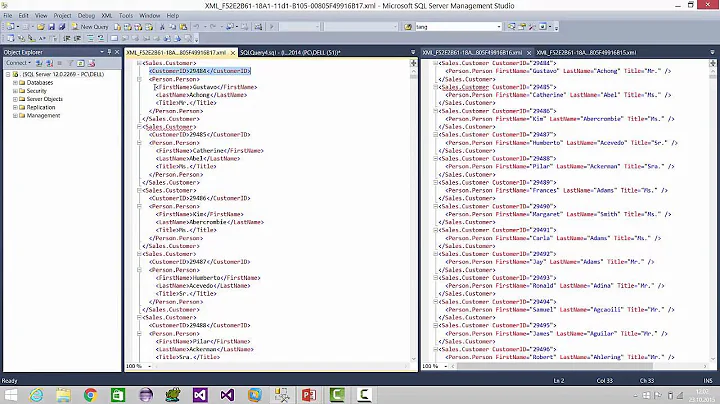Using the T-SQL for XML Statement