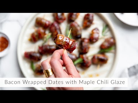 How to Make Bacon Wrapped Dates with Maple Chili Glaze (Devils on Horseback)