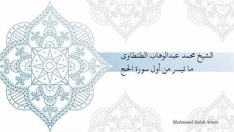 الشيخ محمد عبدالوهاب الطنطاوى من اول سورة الحج