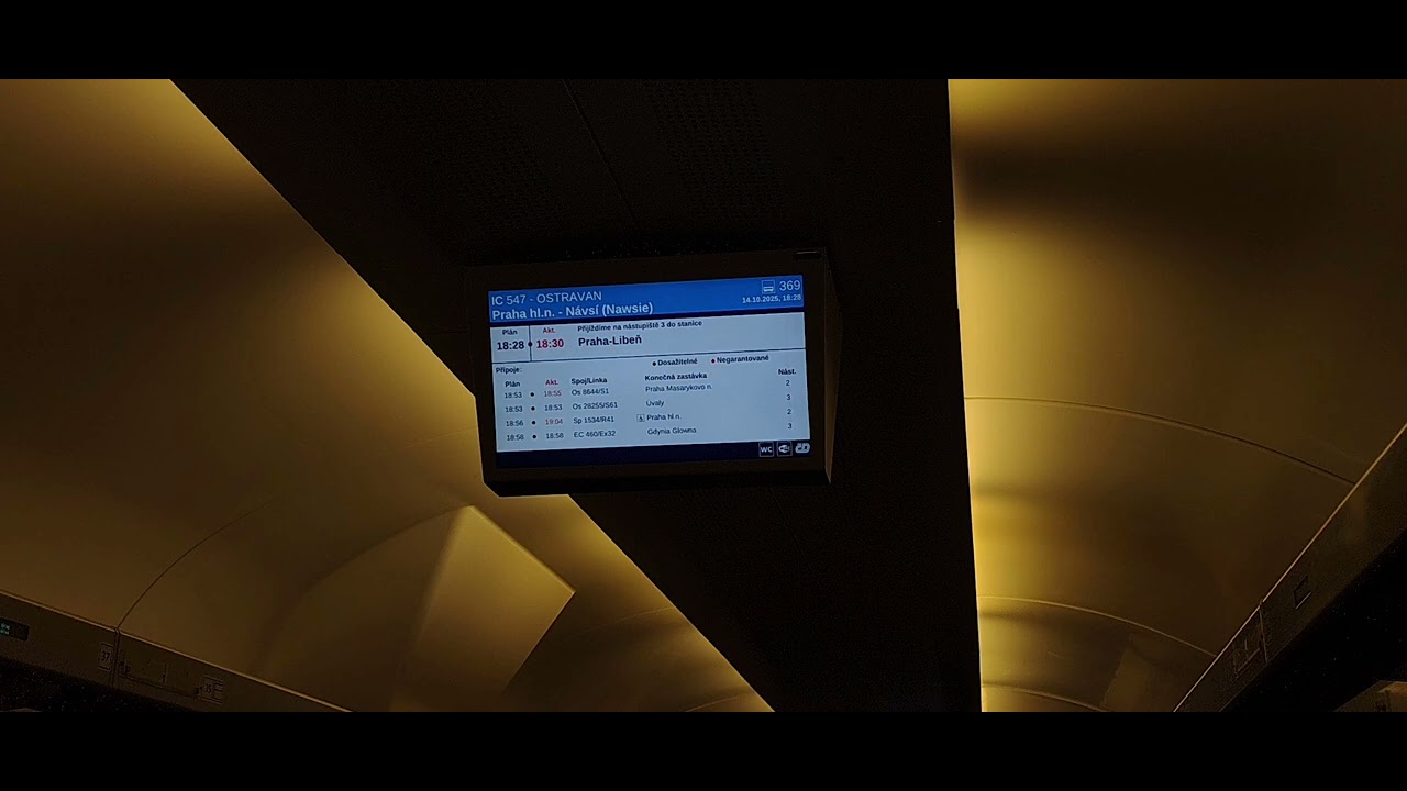 Uvítací hlášení ve vlaku IC 547 Ostravan