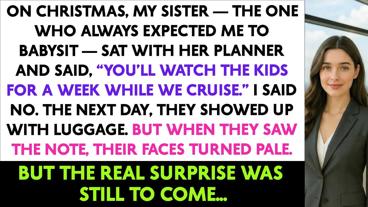 On Christmas, My Sister — The One Who Always Expected Me To Babysit — Sat With Her Planner And Said