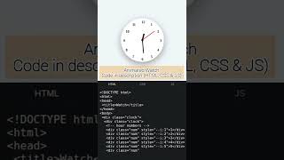 I Built an Animated Watch with HTML, CSS & JavaScript #shorts