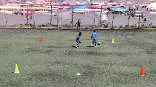 U8 challenge 1v1 reaction speed acceleration dribbling and finishing #drill #challenge #soccer #u10 