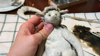 Teddy Hedgehog. Oil tinting in vintage style